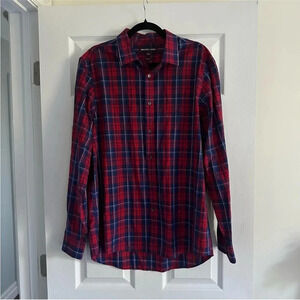 Size L Men’s Michael Kors Red and Blue Plaid Dress Shirt